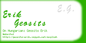 erik geosits business card